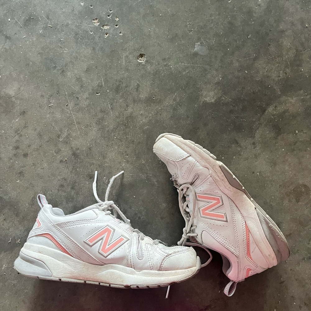 New Balance White and Pink Athletic Shoes